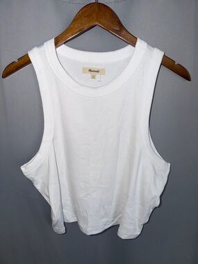 Madewell Crisp White Ribbed Tank NWOT size XXL Anthropologie